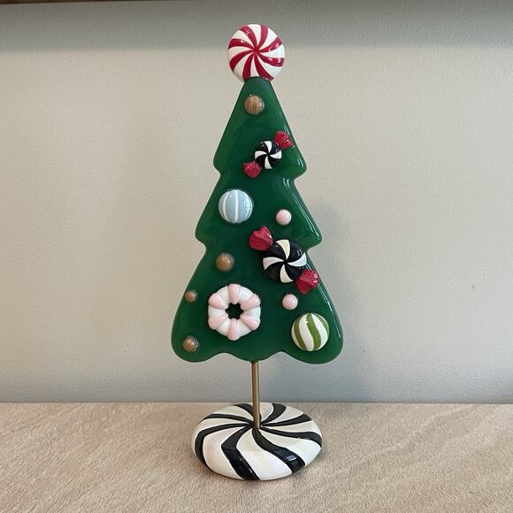 MacKenzie Childs Holiday Sweets Candy Tree Small 10” Christmas Whimsical Decor - Picture 1 of 11